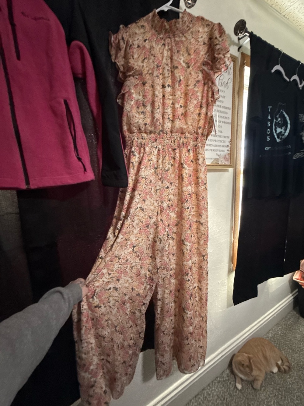 Floral Pink Wide-Leg Jumpsuit